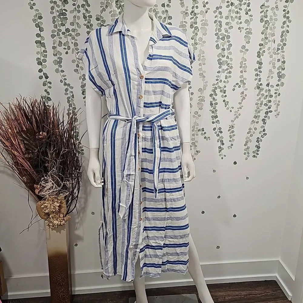 Red Carter SHAY MIDI DRESS SWIM COVER-UP IN NAVY Sz S - Picture 4 of 10